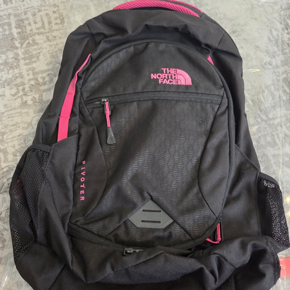 The North Face Black and Pink Backpack